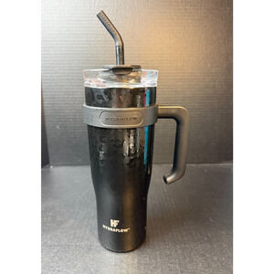 Hydraflow Capri Insulated Tumbler 40oz Black Cheetah Leopard Print *READ